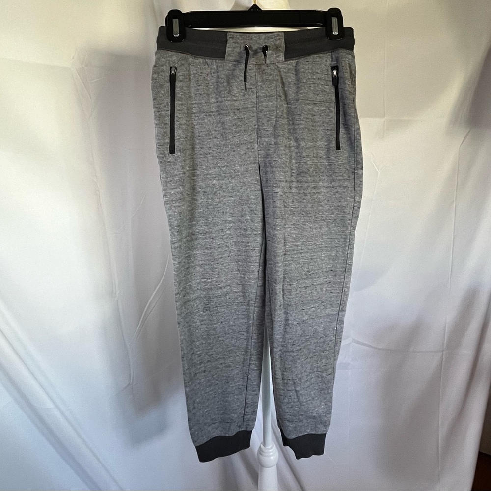 Old Navy‎ boys stretch joggers Heathered Gray w/Black cuffs Size Large 10-12